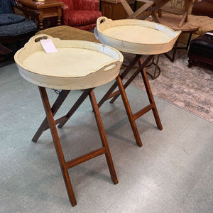 Round Folding Tray Side Table 22 Inch Used Furniture