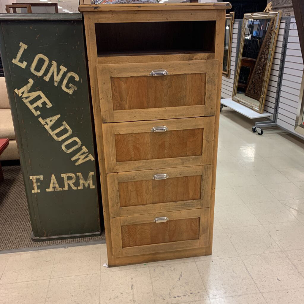 Alder Wood Filing Cabinet 27x24x 60 Cubby Available