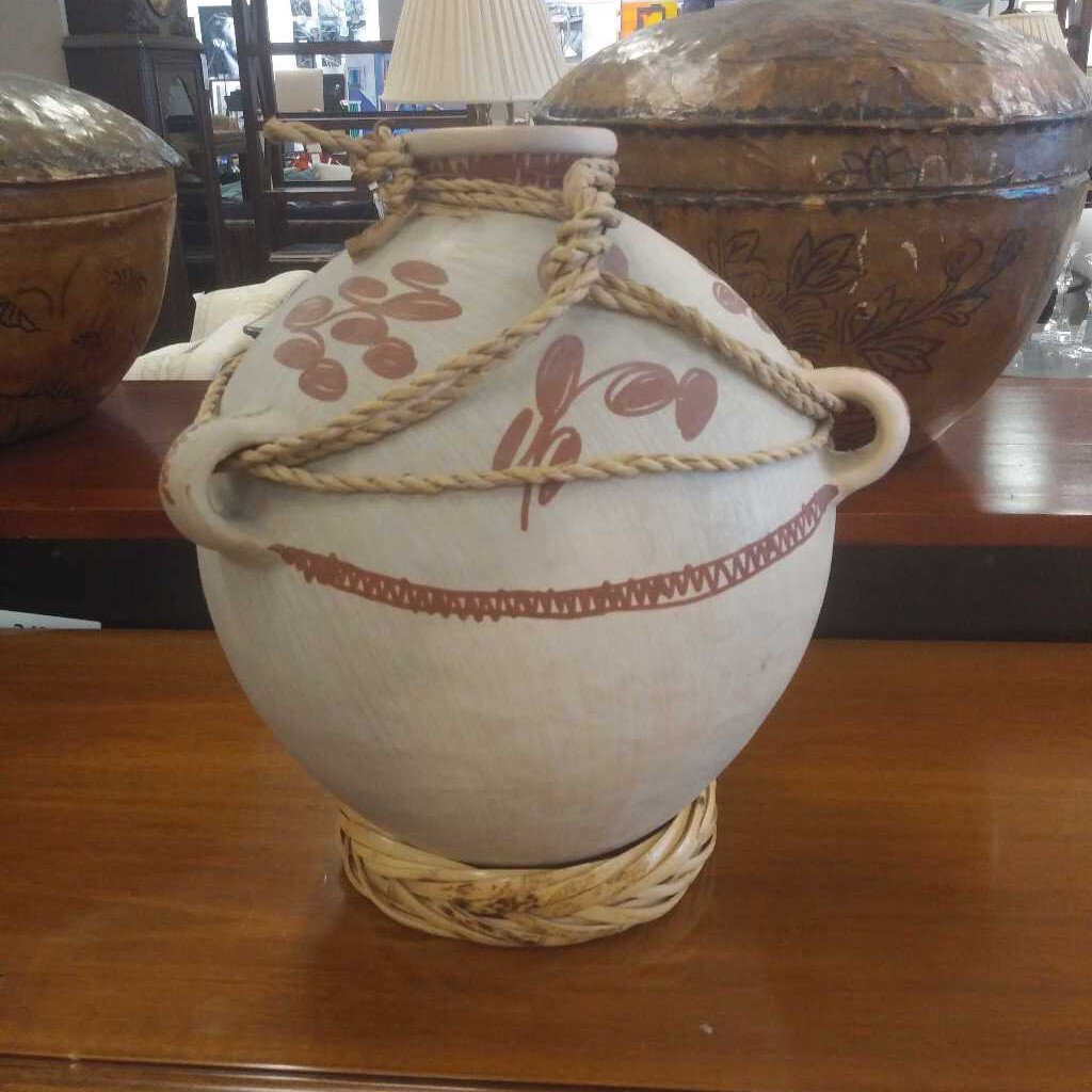 White Mayan Painted Jar