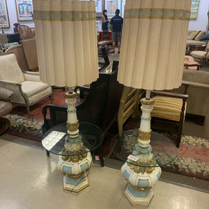 Venetian Style Gold & Blue Floor Lamps Underwriter's Laboratories