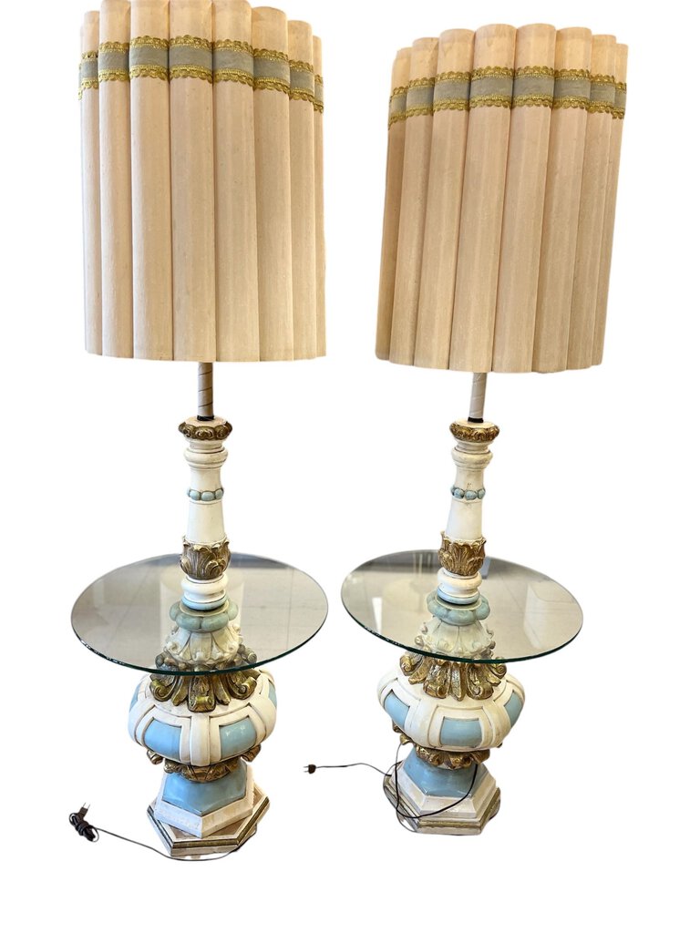 Venetian Style Gold & Blue Floor Lamps Underwriter's Laboratories