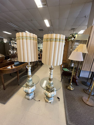 Venetian Style Gold & Blue Floor Lamps Underwriter's Laboratories