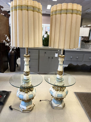 Venetian Style Gold & Blue Floor Lamps Underwriter's Laboratories