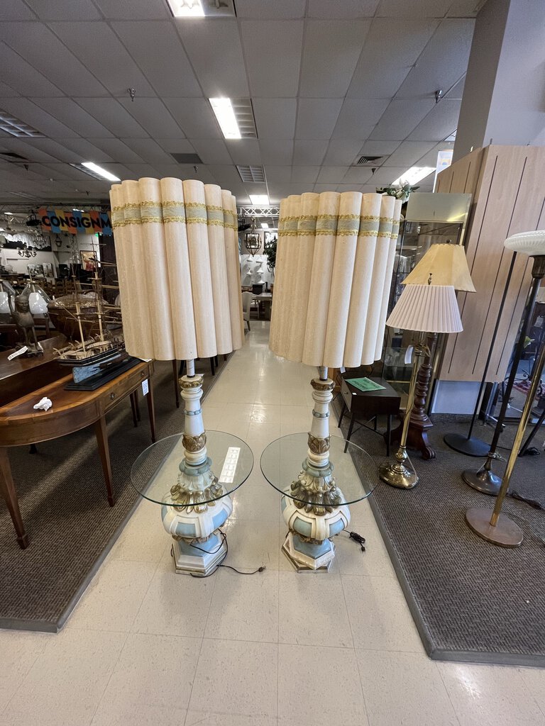 Venetian Style Gold & Blue Floor Lamps Underwriter's Laboratories