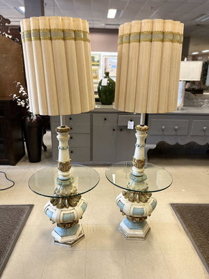 Venetian Style Gold & Blue Floor Lamps Underwriter's Laboratories