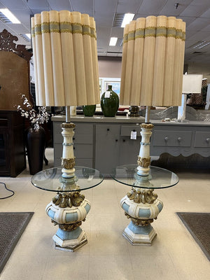 Venetian Style Gold & Blue Floor Lamps Underwriter's Laboratories