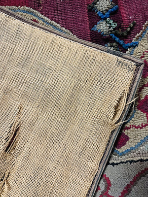 Indian Gujarati Hooked Pile Wool On Cotton Rug 72x48