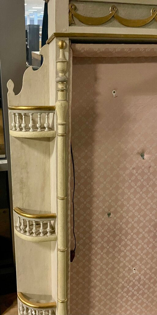 Antique French Style Wall Mount Beveled Glass Vitrine Curio Display (PAIR)