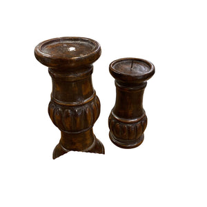 Wooden Candle Stands (Pair) by Miss Daisy's Consignment & Auction House