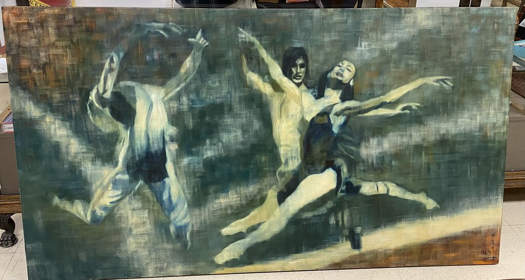 Mendij Original Painting 1964 Signed Dancers 72"x 40"