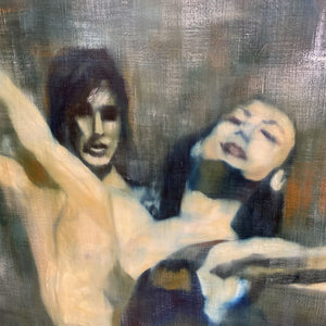 Mendij Original Painting 1964 Signed Dancers 72"x 40"