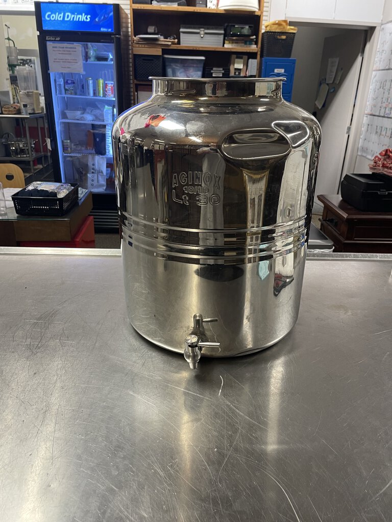 30 Liter Polished Stainless Steel Bev Dispenser