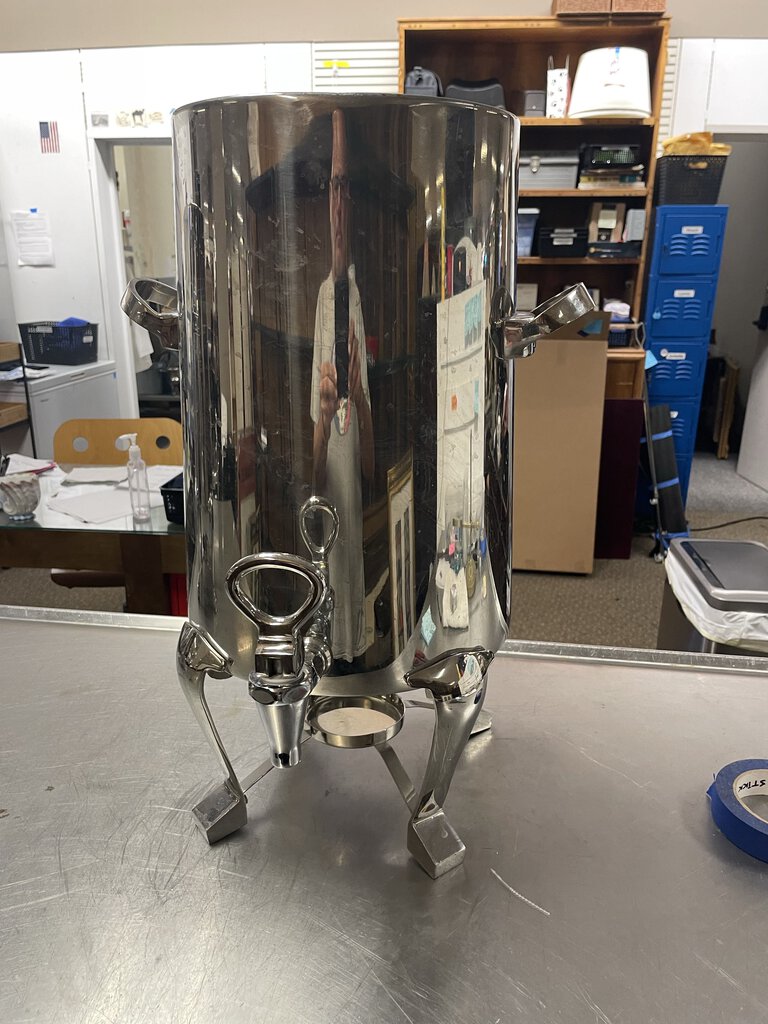 3 Gal Hot/Cold Polished Stainless Steel Bev. Dispenser
