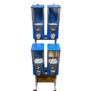Vintage Four-Unit Gumball Dispenser On Wheels