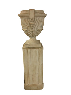 White Planter Urn Pedestal 69in Tall 18in Diam