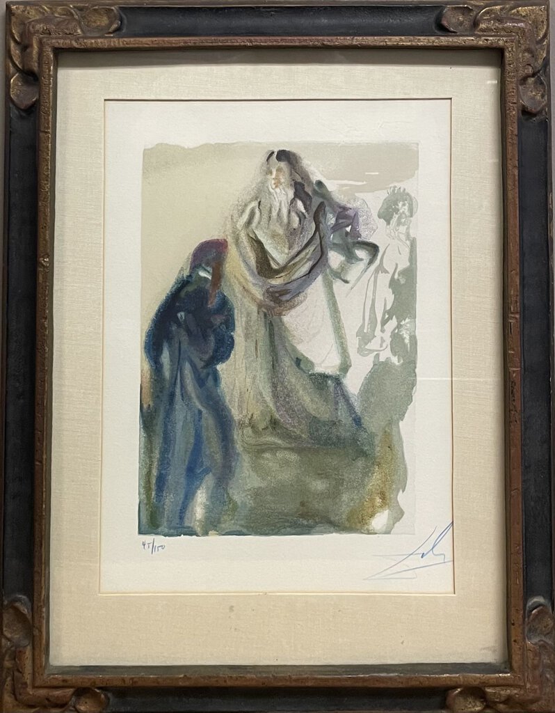 Salvador Dali The Walk Toward God Color Woodcut Signed Edition 45 Of 150