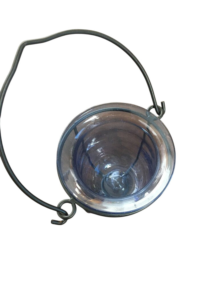 Blown Glass Cobalt Blue Hanging Candle Holder Votive by Miss Daisy's Consignment & Auction House