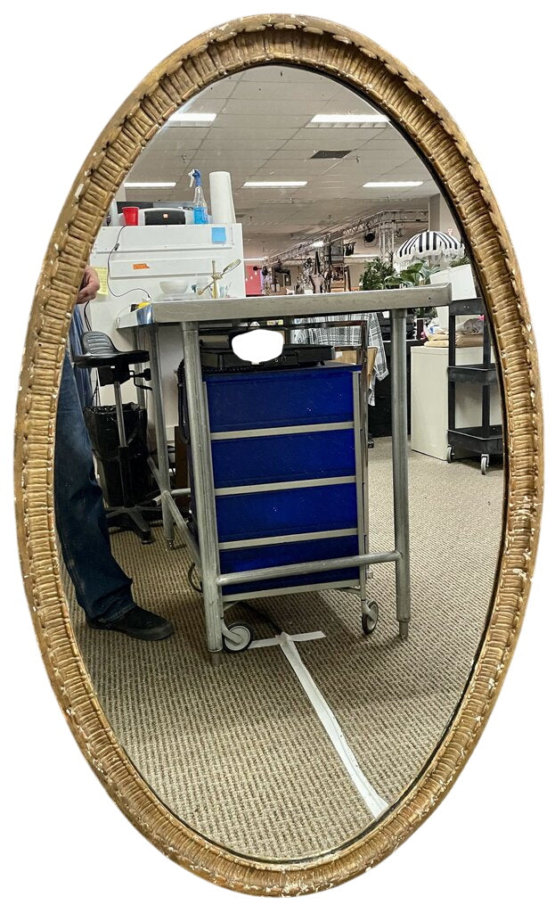 French Style LRG Wood and Plaster Carved Oval Mirror ea. by Miss Daisy's Consignment & Auction House