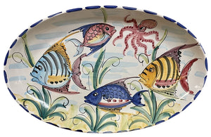 Vietri Italy Hand Painted Fish Ceramic Platter by Miss Daisy's Consignment & Auction House