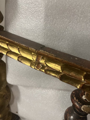 Portuguese Gilt Wood Double Arcade Bed Head by Miss Daisy's Consignment & Auction House