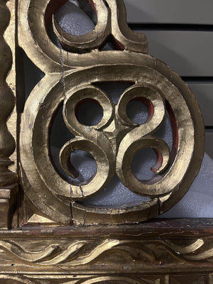 Portuguese Gilt Wood Double Arcade Bed Head by Miss Daisy's Consignment & Auction House