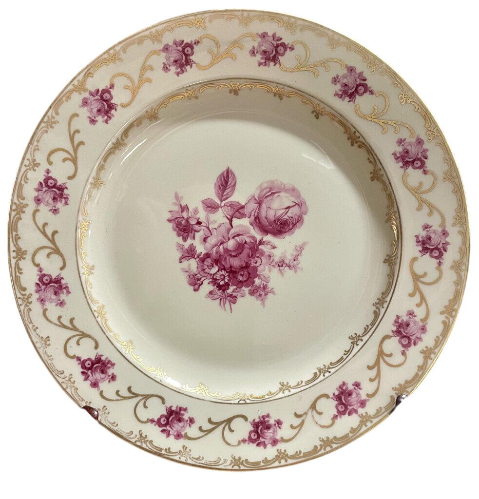 Carl Schumann Porcelain Gilded Rose Bread Plates 6 by Miss Daisy's Consignment & Auction House