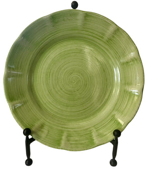Solimene Vietri Italy Med. Green Terracotta Dinner Plate by Miss Daisy's Consignment & Auction House
