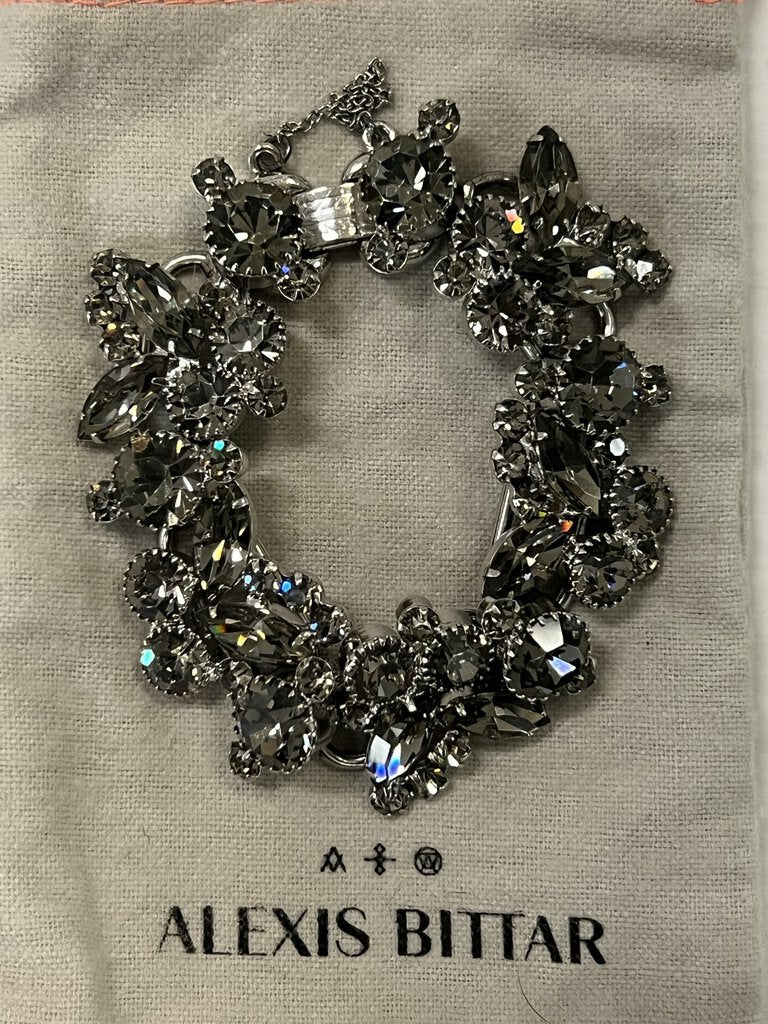 ALEXIS BITTAR Gray Crystal Bracelet With Bag