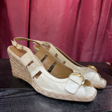 CESVBQ - ST JOHN Wedge Shoes Sz.9 WHITE