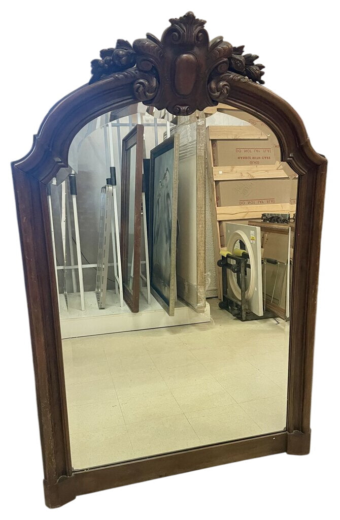 Large French Louis XV Style Carved Mahogany Mirror by Miss Daisy's Consignment & Auction House
