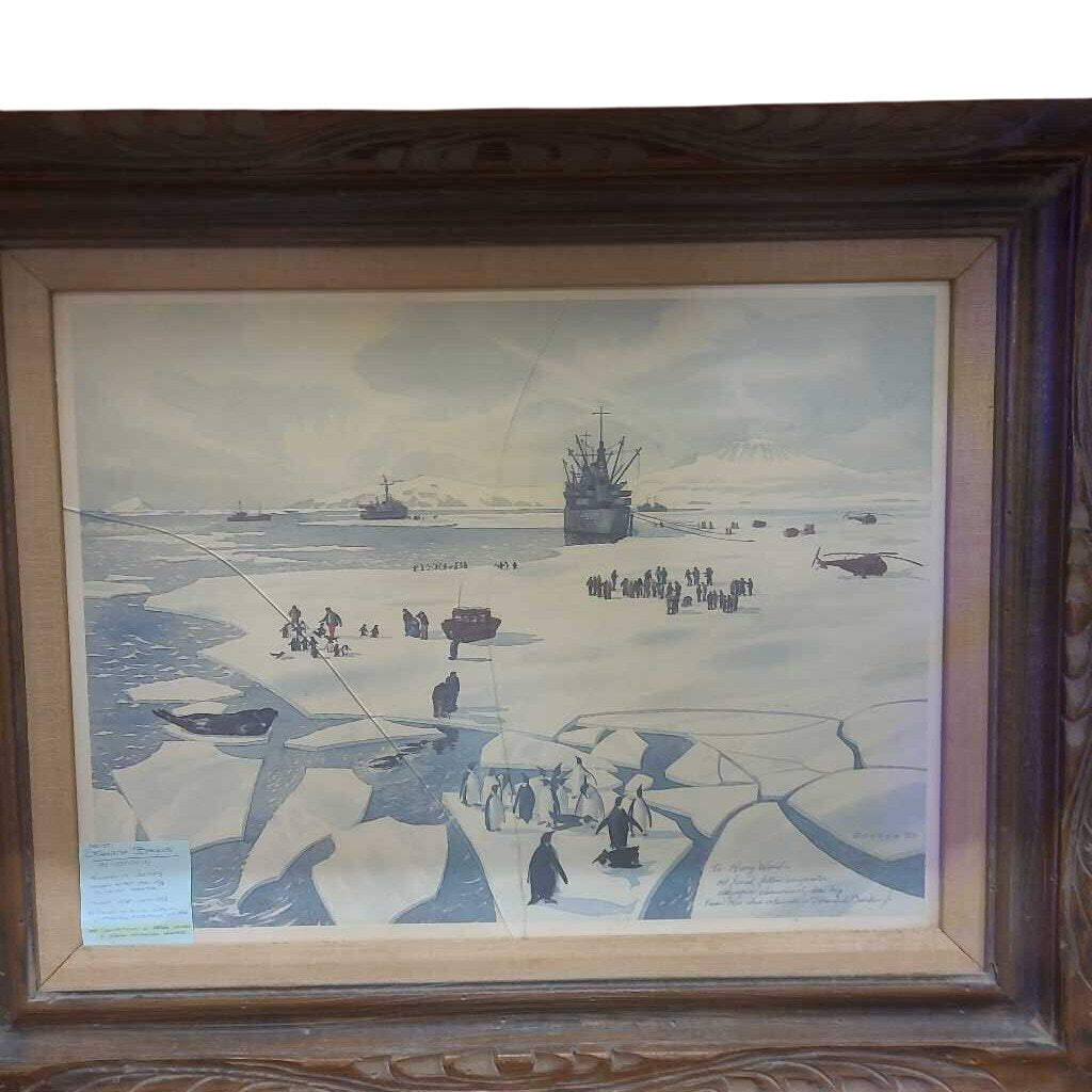 Standish Backus Jr. "Midsummer Scene, McMurdo Sound" Signed Print 32x26 by Miss Daisy's Consignment & Auction House