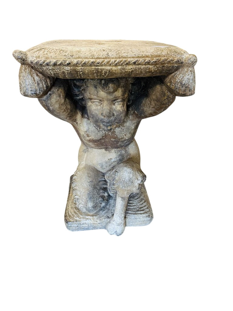 Neoclassical Style Cast Stone Satyr Form Garden Seat by Miss Daisy's Consignment & Auction House