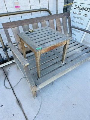 Rustic Teak Bench With Side Table