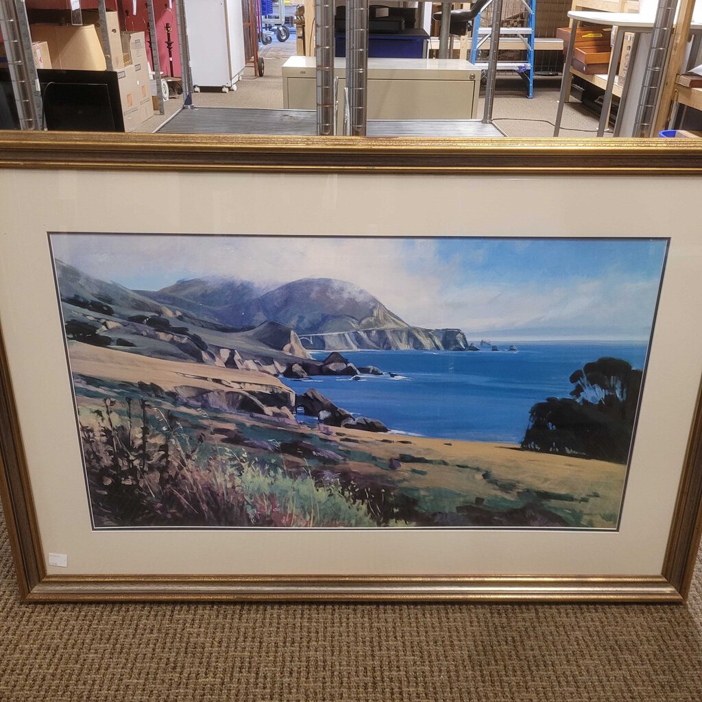 Decorative Mountain Coastal Print 32.5x48
