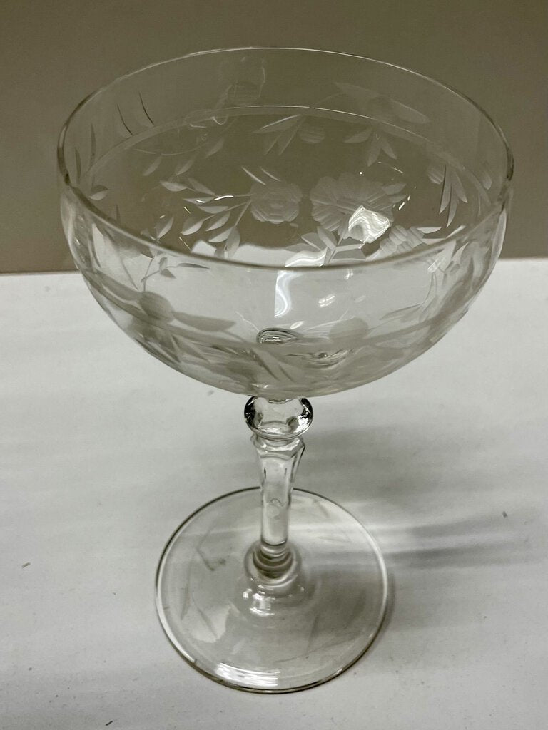 Rock Sharpe Hand Cut Etched Wine Glasses (Set of 4)