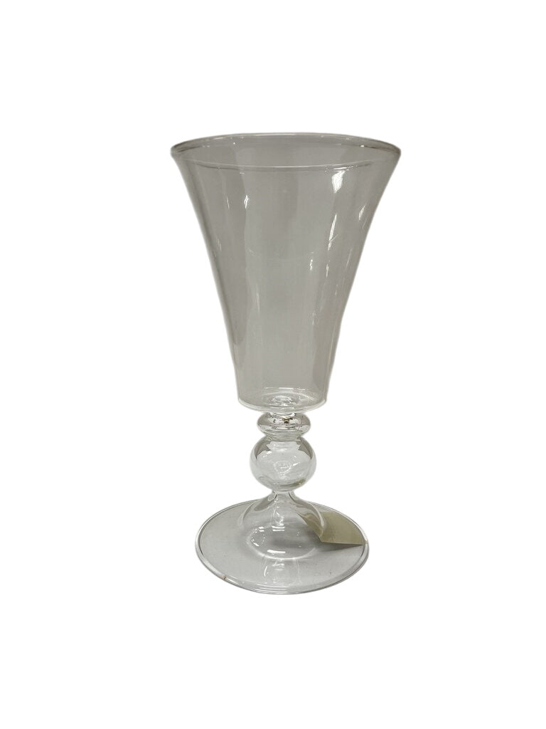 Vintage Handblown Goblet Clear Glass Stemware