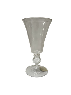 Vintage Handblown Goblet Clear Glass Stemware