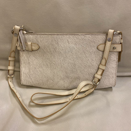 Brazilian Cowhide Ivory Small Crossbody Bag-NEW