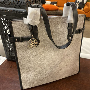 Brazilian Cowhide Grey Tote Bag-NEW