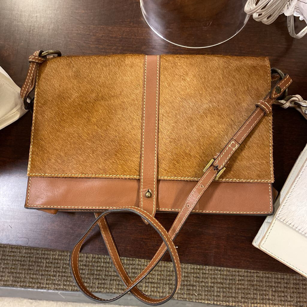 Brazilian Cowhide Chestnut Crossbody Bag-NEW