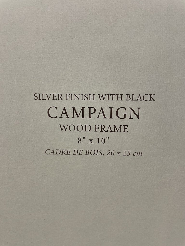 R.H. Silver Finish with Black Campaign Wooden Frame