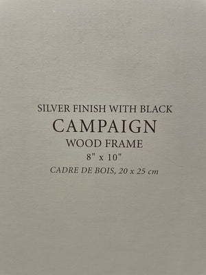 R.H. Silver Finish with Black Campaign Wooden Frame