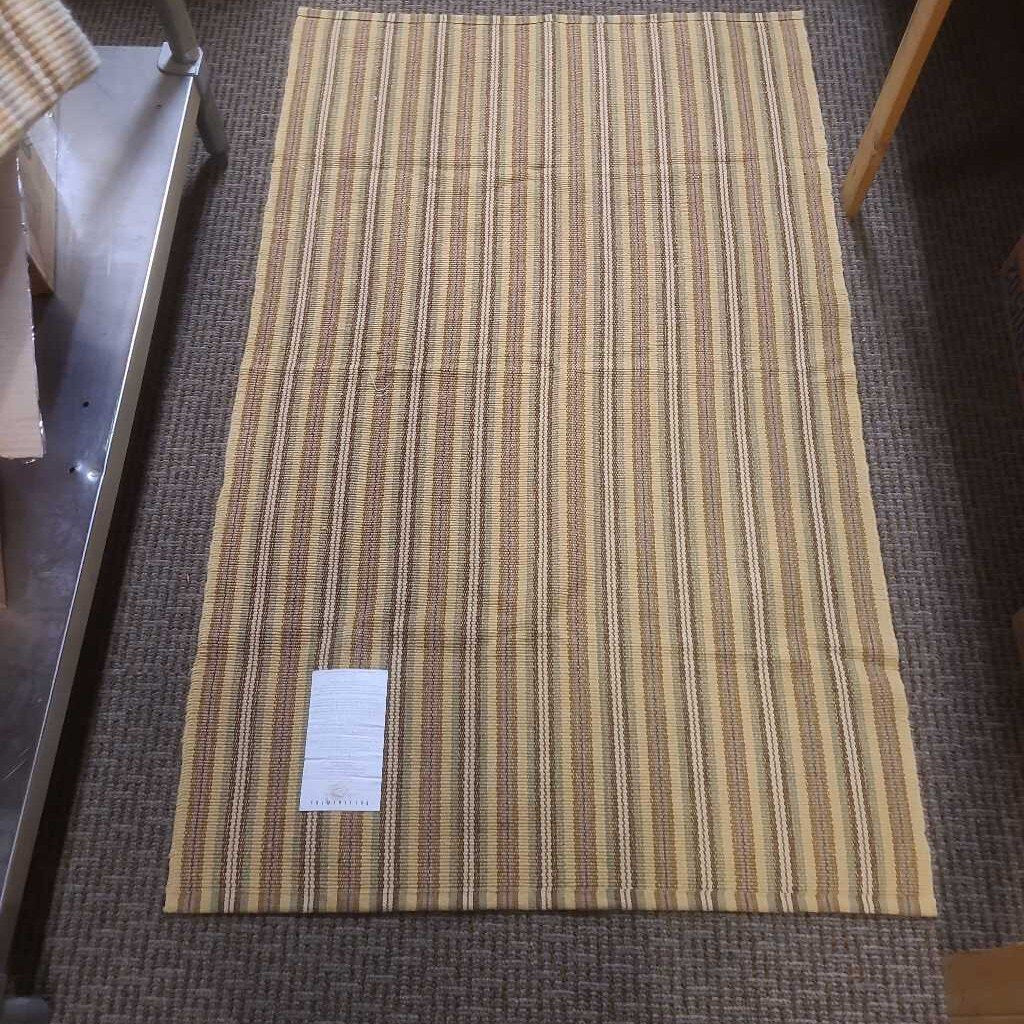 Pottery Barn Colby Strike Green Cotton Area Rug 3x5