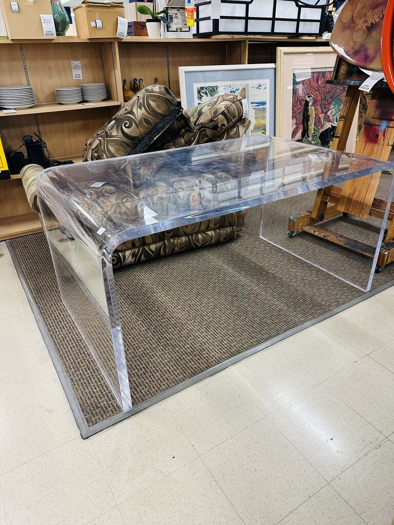 Lucite Waterfall Table / Desk 60x36x30