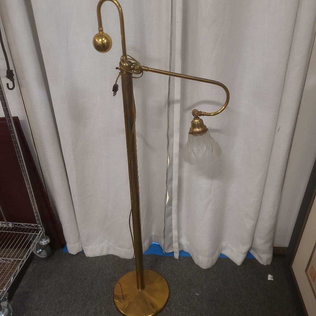 Vintage Double Swing Brass Reading Floor Lamp
