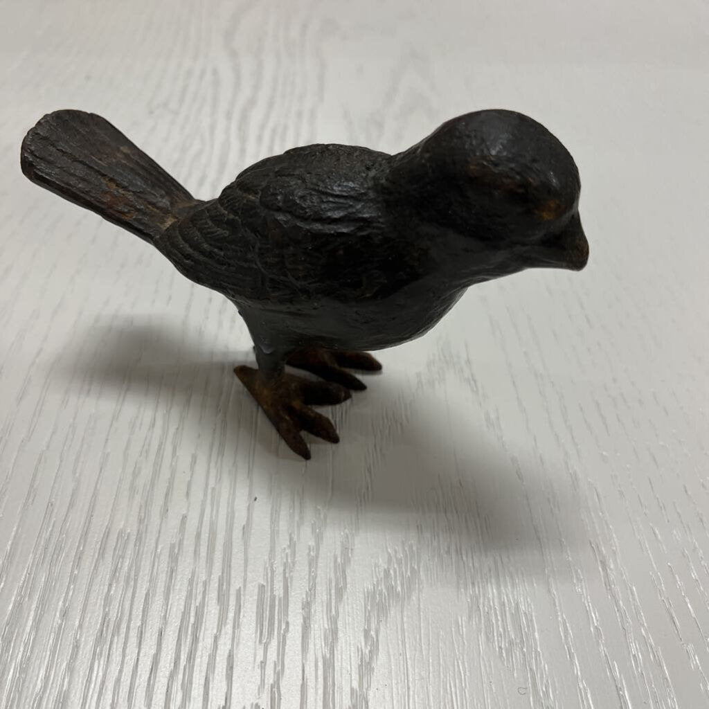 Cast Iron Bird Figurine 3.5 x 6 Repaired Leg