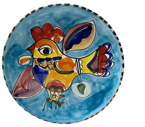La Musa Italy Hand Painted Italian Plate Colorful Bird by Miss Daisy's Consignment & Auction House