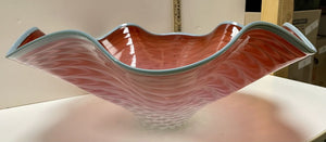 Joi and Dan La Chaussee Starfish Bowl Red Signed 1995