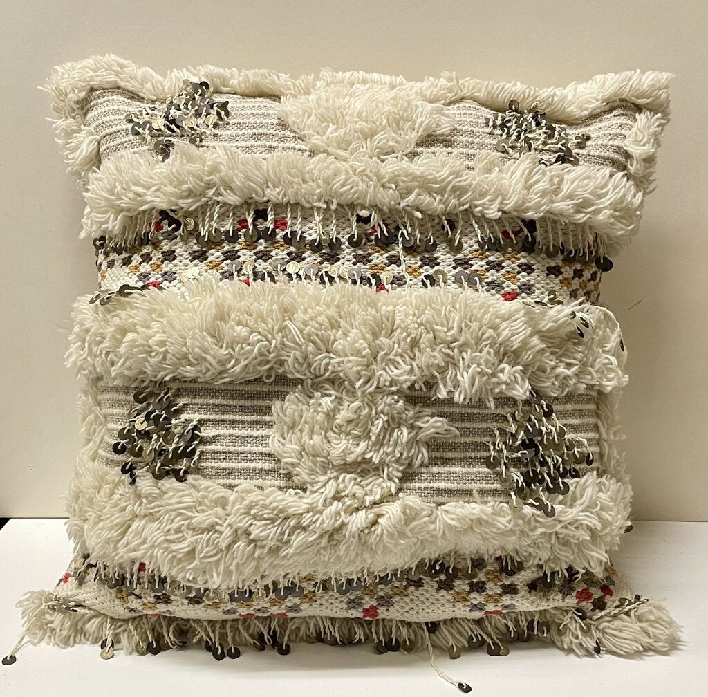 Pottery Barn Moroccan Style Wool Look Throw Pillow