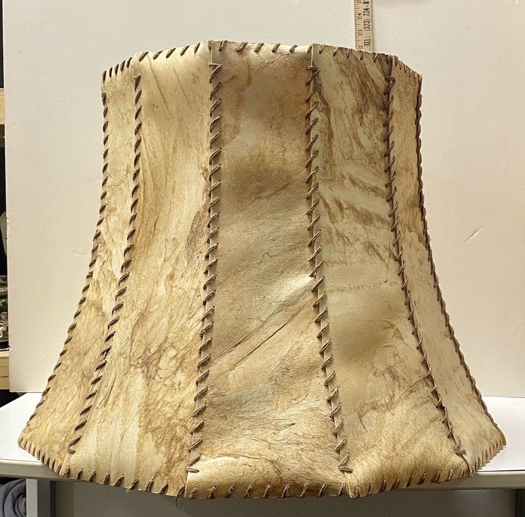Rawhide Leather Stitched Bell Lamp Shade LRG
